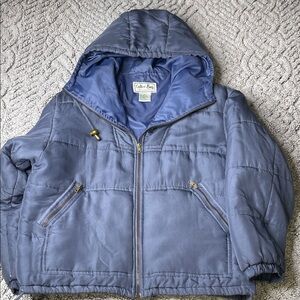 Vintage Women's Blue Puffer Jacket 100% Silk